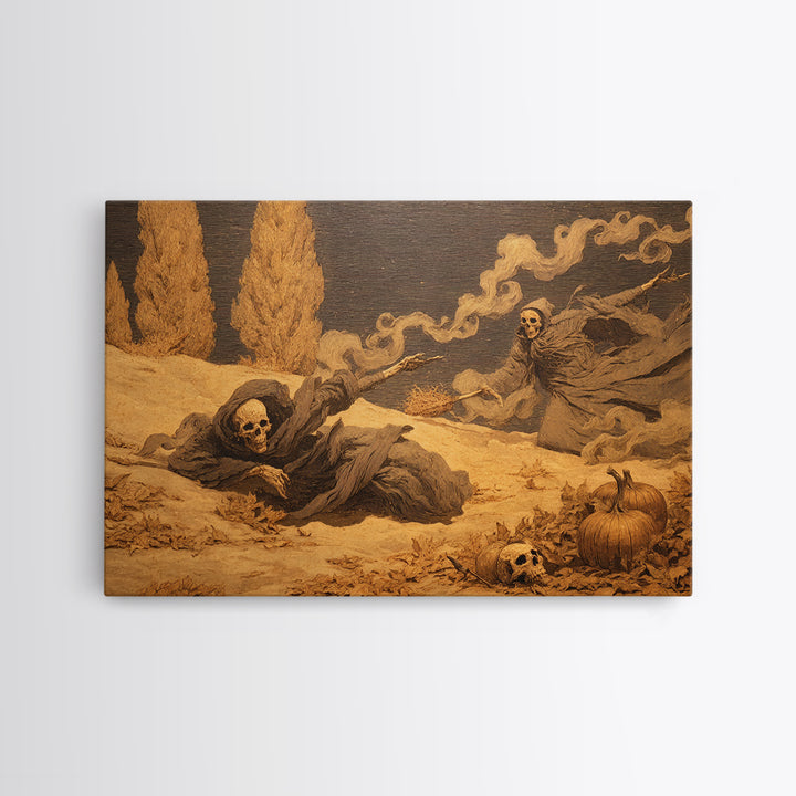 Desert Halloween, Symbolist Gothic Landscape, Landscape Wall Art, Dark Fantasy Wall Art, Framed Canvas Print, Halloween Wall Art