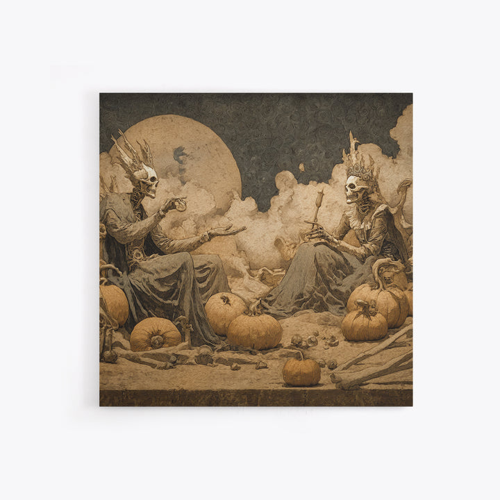 Desert Halloween, Dark Symbolist Art, Square Wall Art, Gothic Horror Wall Art, Framed Canvas Print, Halloween Wall Art
