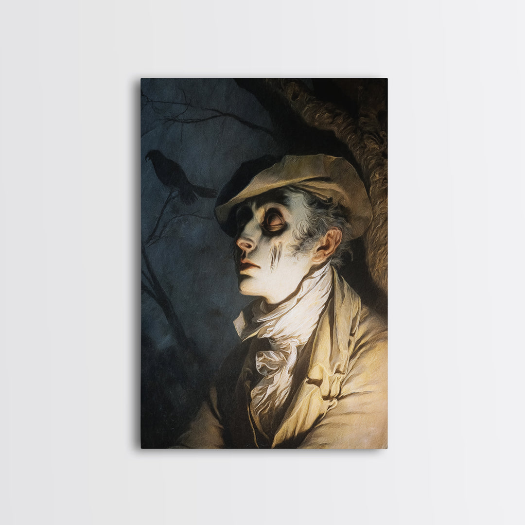 The Upside-Down Cemetery, Gothic Nightmare Art, Vertical Wall Art, Gothic Horror Wall Art, Framed Canvas Print, Halloween Wall Art