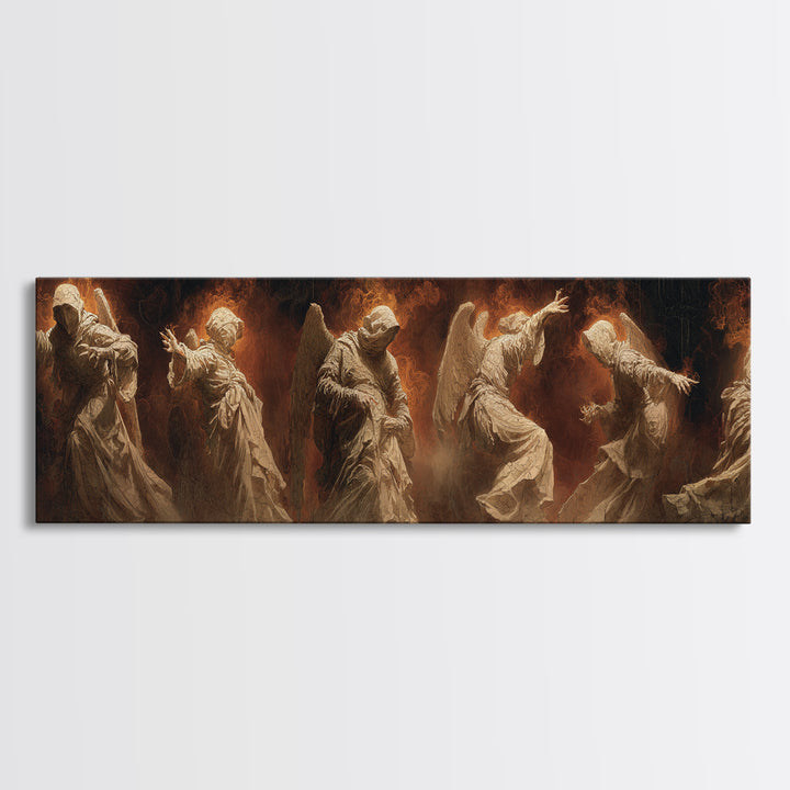 The Infinite Hallway, Visionary Gothic Art, Extra Wide Wall Art, Dark Fantasy Wall Art, Framed Canvas Print, Halloween Wall Art