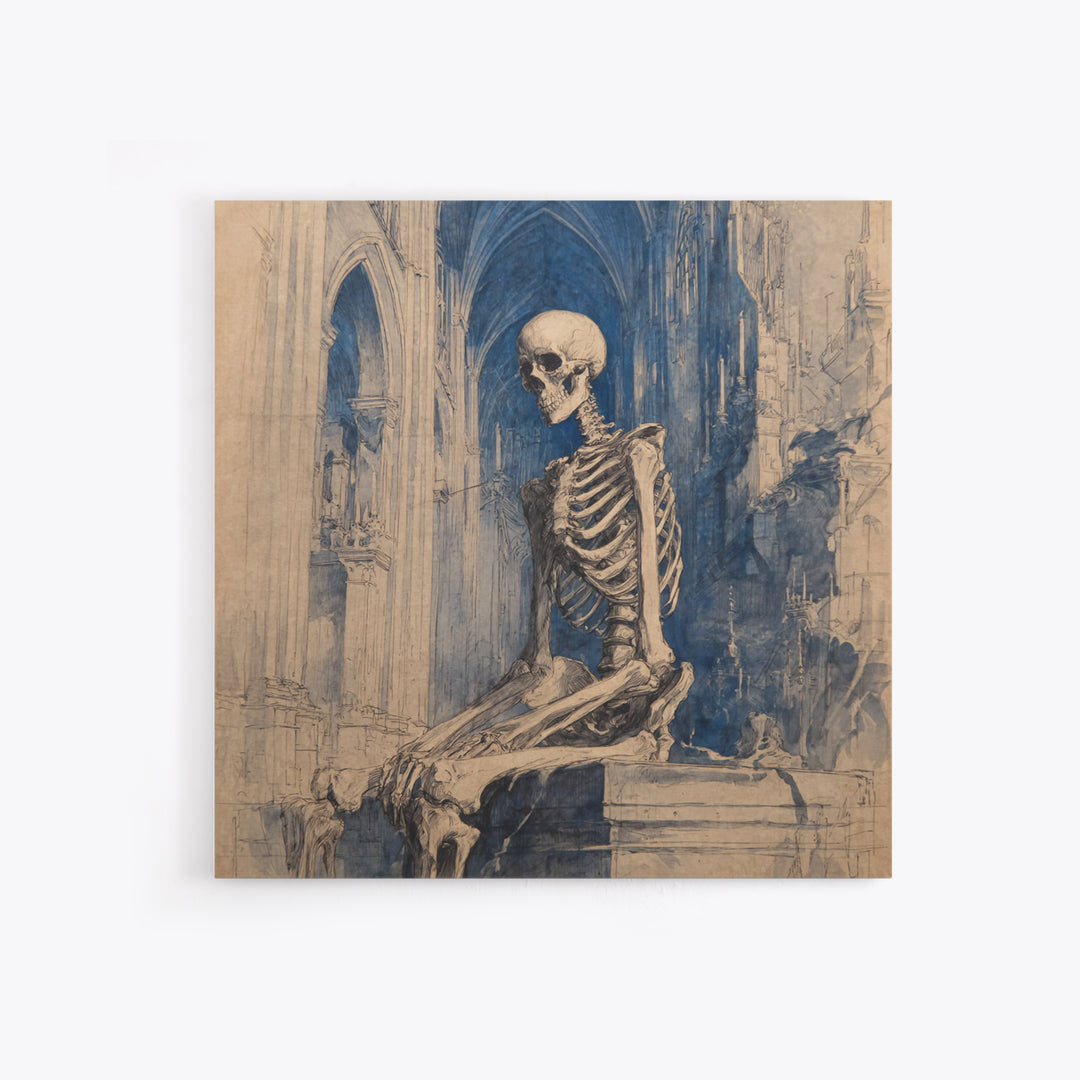 The Cathedral Of Bones, Decadent Gothic Art, Square Wall Art, Gothic Horror Wall Art, Framed Canvas Print, Halloween Wall Art