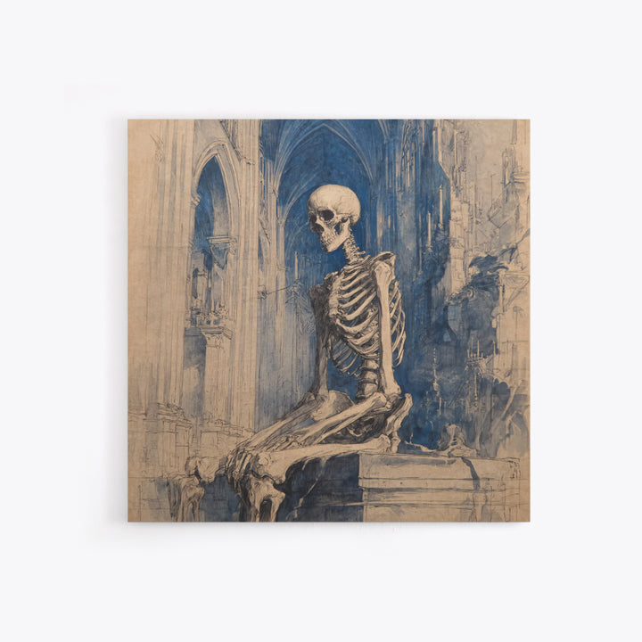 The Cathedral Of Bones, Decadent Gothic Art, Square Wall Art, Gothic Horror Wall Art, Framed Canvas Print, Halloween Wall Art