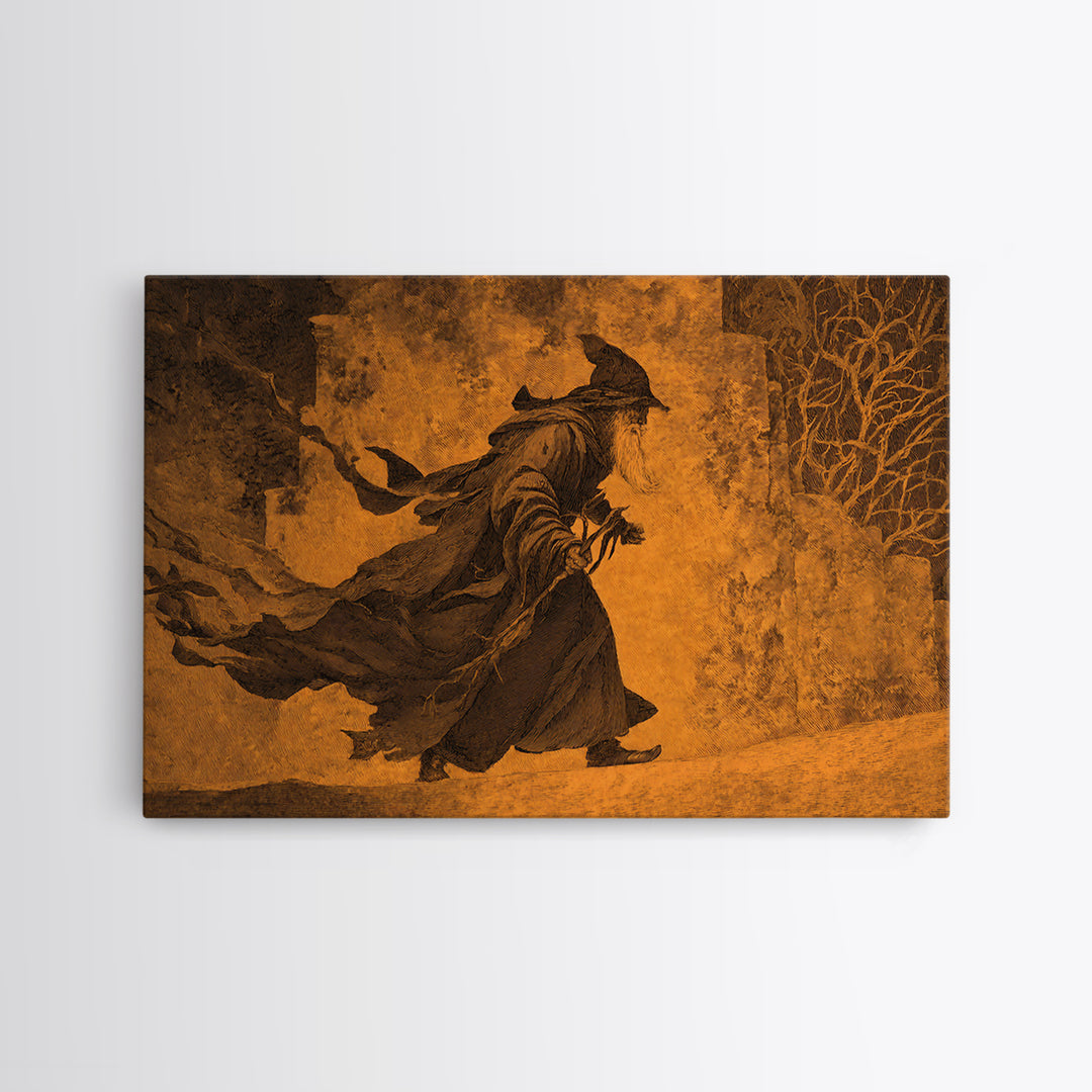 The Town Where Shadows Live, Baroque Witchcraft Art, Landscape Wall Art, Gothic Horror Wall Art, Framed Canvas Print, Halloween Wall Art