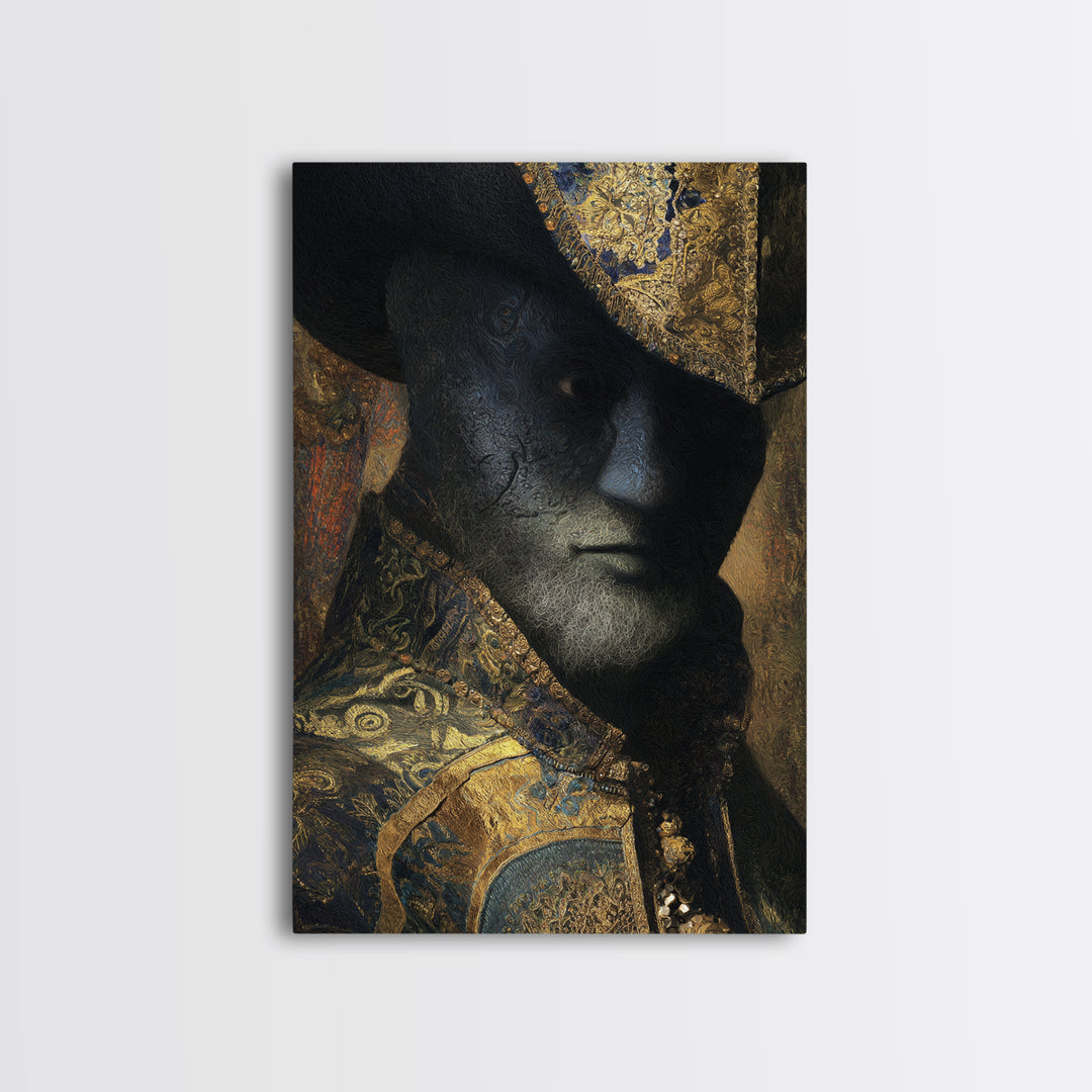 The Town Where Shadows Live, Ornate Symbolist Art, Vertical Wall Art, Gothic Horror Wall Art, Canvas Print, Halloween Wall Art