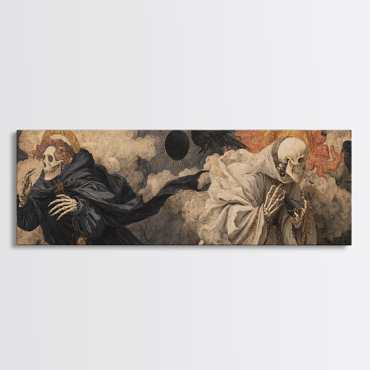The Eclipse Summoning, Danse Macabre Art, Extra Wide Wall Art, Dark Fantasy Wall Art, Framed Canvas Print