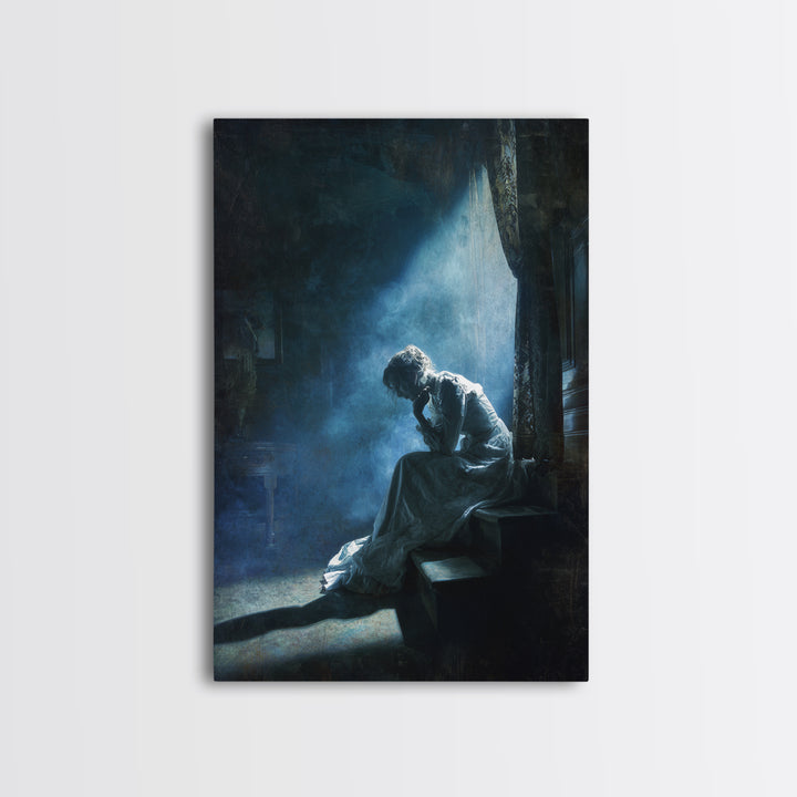 The Last House At The World'S Edge, Gothic Nightmare Art, Vertical Wall Art, Dark Halloween Decor, Canvas Print, Halloween Wall Art