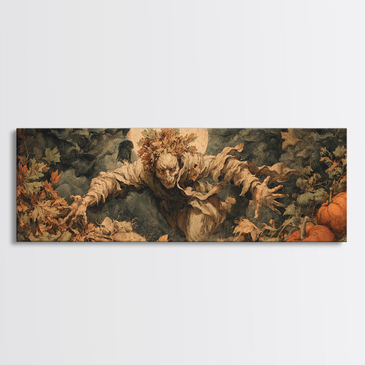 The Personification Of October, Dark Renaissance Art, Extra Wide Wall Art, Dark Fantasy Wall Art, Framed Canvas Print