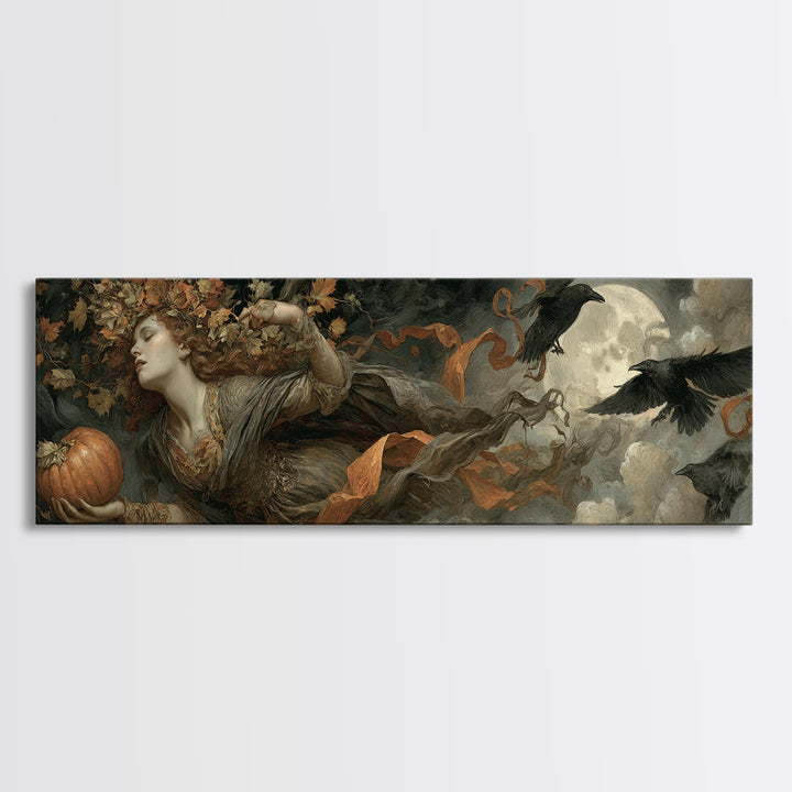 The Personification Of October, Gothic Nightmare Art, Extra Wide Wall Art, Gothic Horror Wall Art, Canvas Print, Halloween Wall Art
