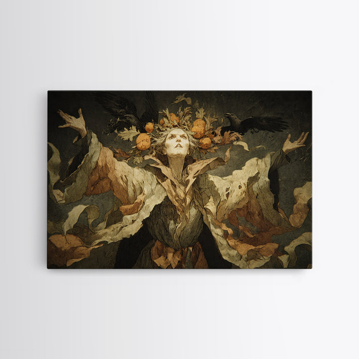 The Personification Of October, Expressionist Nightmare Art, Landscape Wall Art, Dark Fantasy Wall Art, Canvas Print, Halloween Wall Art