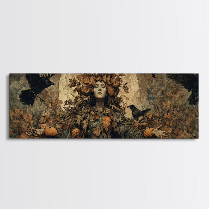 The Personification Of October, Surreal Apocalyptic Art, Extra Wide Wall Art, Gothic Horror Wall Art, Canvas Print