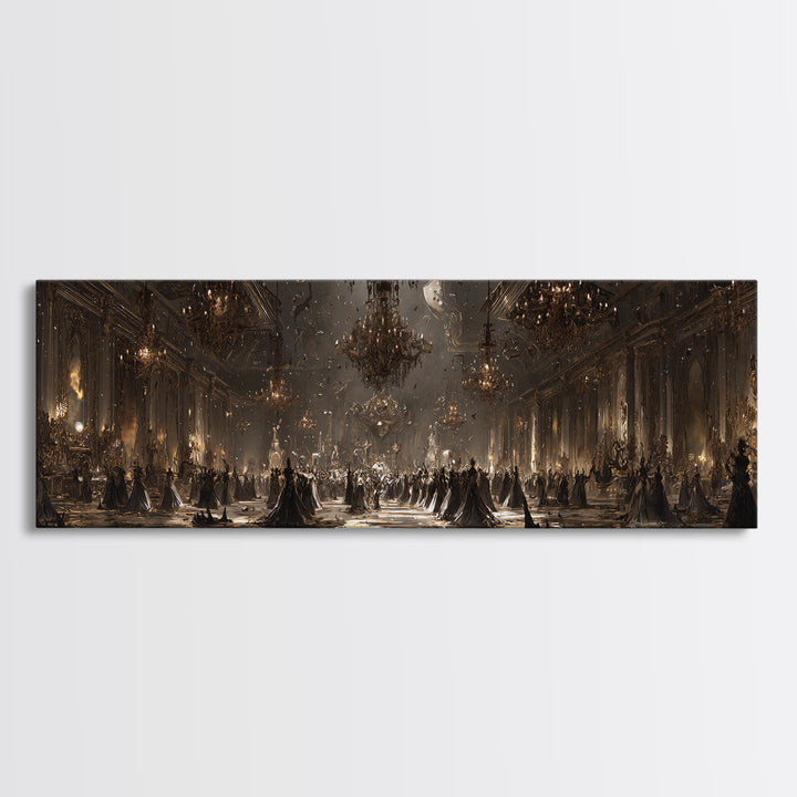 The Ballroom Of Silent Shoggoths, Symbolist Dream Art, Extra Wide Wall Art, Cosmic Horror Art, Canvas Print, Halloween Wall Art