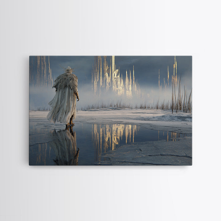 The Frost Beyond Carcosa, Symbolist Gothic Landscape, Landscape Wall Art, Dark Fantasy Wall Art, Canvas Print, Halloween Wall Art