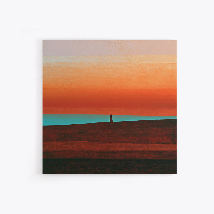 Abstract Heatwave Horizon Framed Canvas Print, Desert Art, Contemporary Art, Southwestern Decor, Fine Art, Desert, Original Art, DES-1x1-37