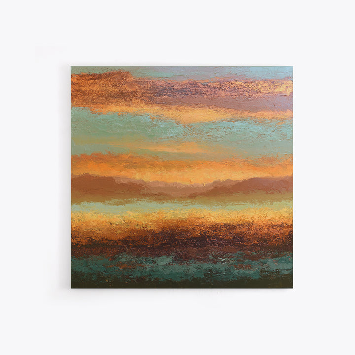 Abstract Heatwave Horizon Framed Canvas Print, Desert Art, Contemporary Art, Southwestern Decor, Fine Art, Desert, Original Art, DES-1x1-61