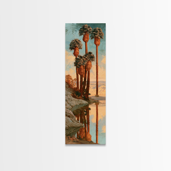 Palm Oasis Reflected Canvas Print, Desert Art, Landscape Art, Southwestern Decor, Fine Art, Desert, Art Print, DES-1x3-27