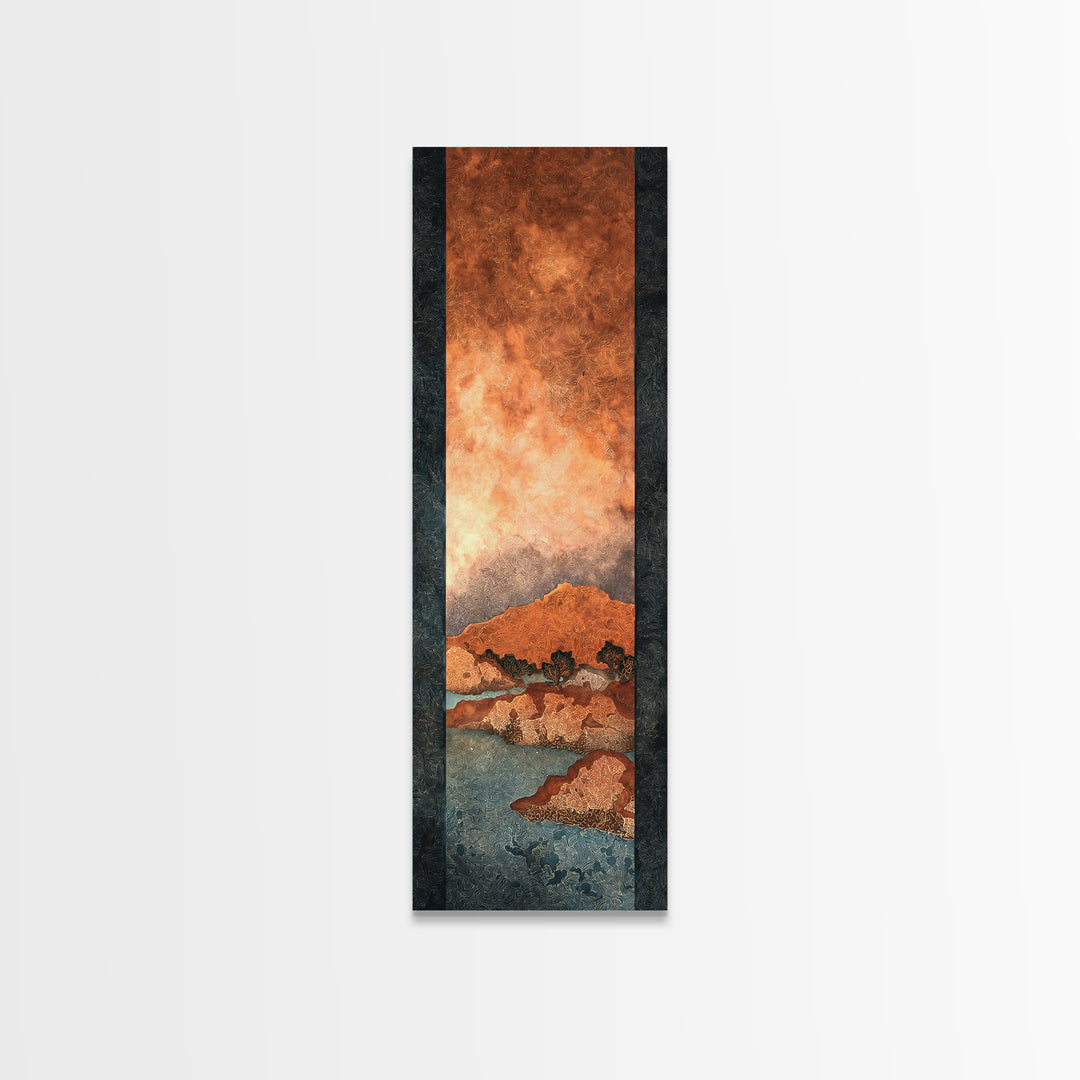 Ancient Desert Petroglyph Design Canvas Print, Desert Art, Print, Southwestern Decor, Fine Art, Desert, Watercolor Painting, DES-1x3-57