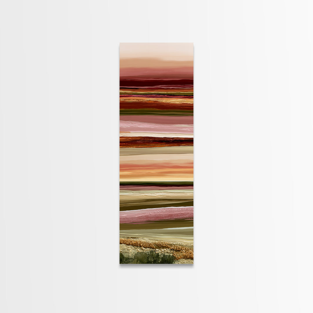 Abstract Heatwave Horizon Canvas Print, Desert Art, Western Decor, Southwestern Decor, Oil Painting, Desert, Modern Decor, DES-1x3-73