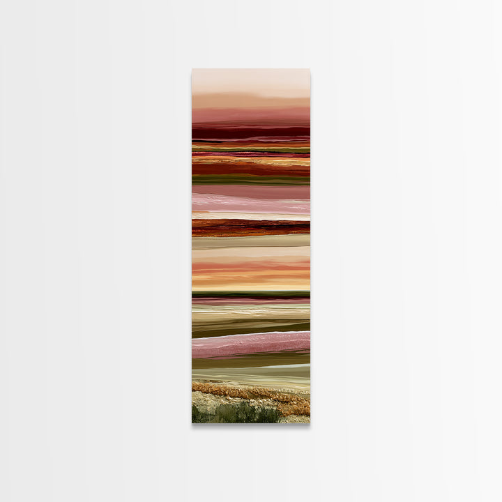 Abstract Heatwave Horizon Canvas Print, Desert Art, Western Decor, Southwestern Decor, Oil Painting, Desert, Modern Decor, DES-1x3-73
