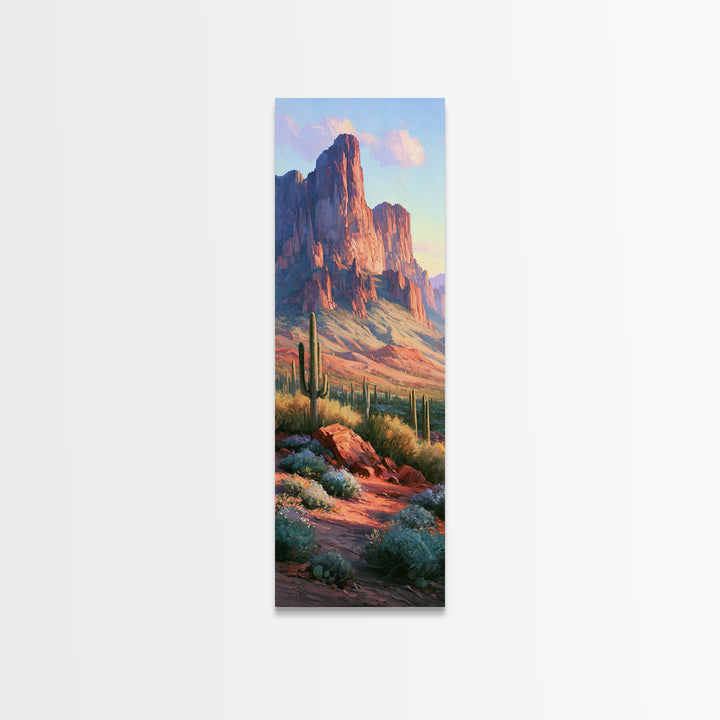 Wind Carved Dune Patterns from Above Framed Canvas Print, Desert Art, Original Painting, Southwestern Decor, Fine Art, Desert, DES-1x3-8