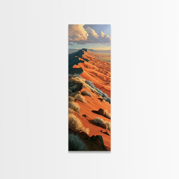 Wind Carved Dune Patterns from Above Framed Canvas Print, Desert Art, Gallery Decor, Southwestern Decor, Oil Painting, Desert, DES-1x3-80