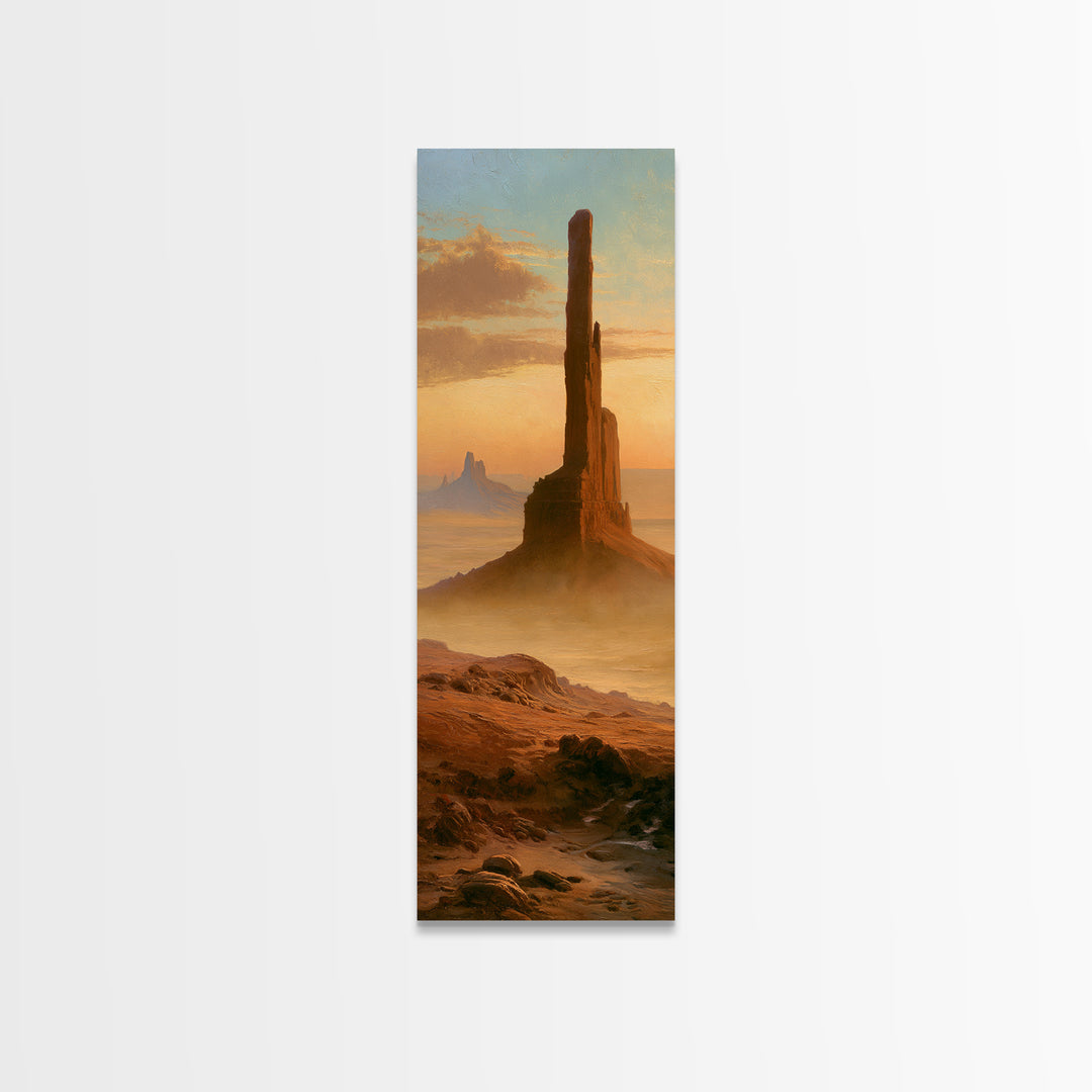 Monument Valley Silhouette Canvas Print, Desert Art, Printable Art, Southwestern Decor, Watercolor Art, Desert, DES-1x3-93