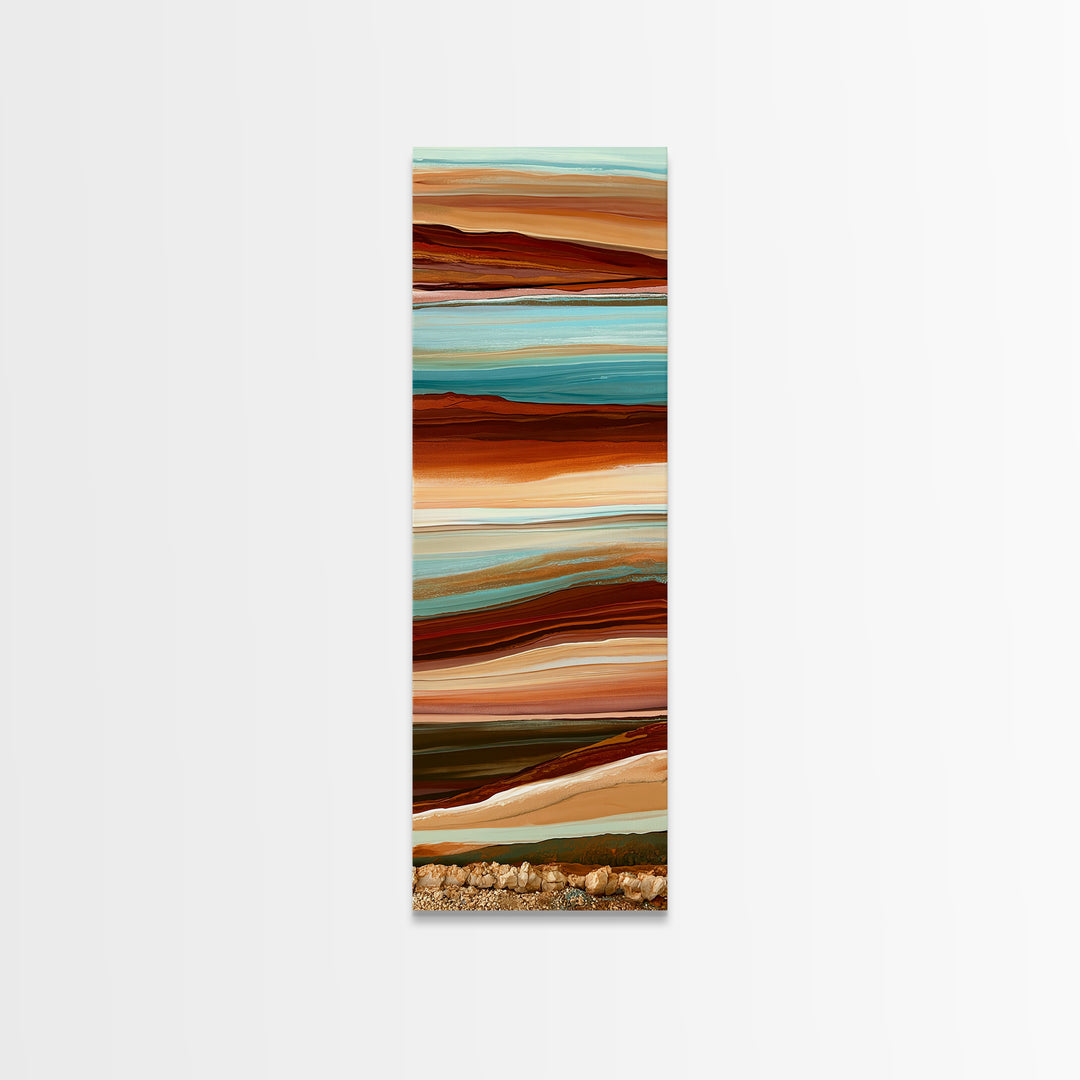 Abstract Heatwave Horizon Canvas Print, Desert Art, Home Decor, Southwestern Decor, Desert, Printable Art, Living Room Decor, DES-1x3-97
