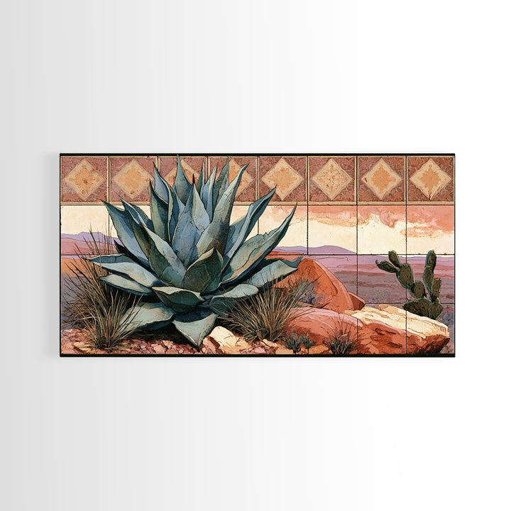 Agave Plant Closeup Canvas Print, Desert Art, Minimalist Decor, Southwestern Decor, Fine Art, Desert, Boho, Original Art, DES-2x1-44