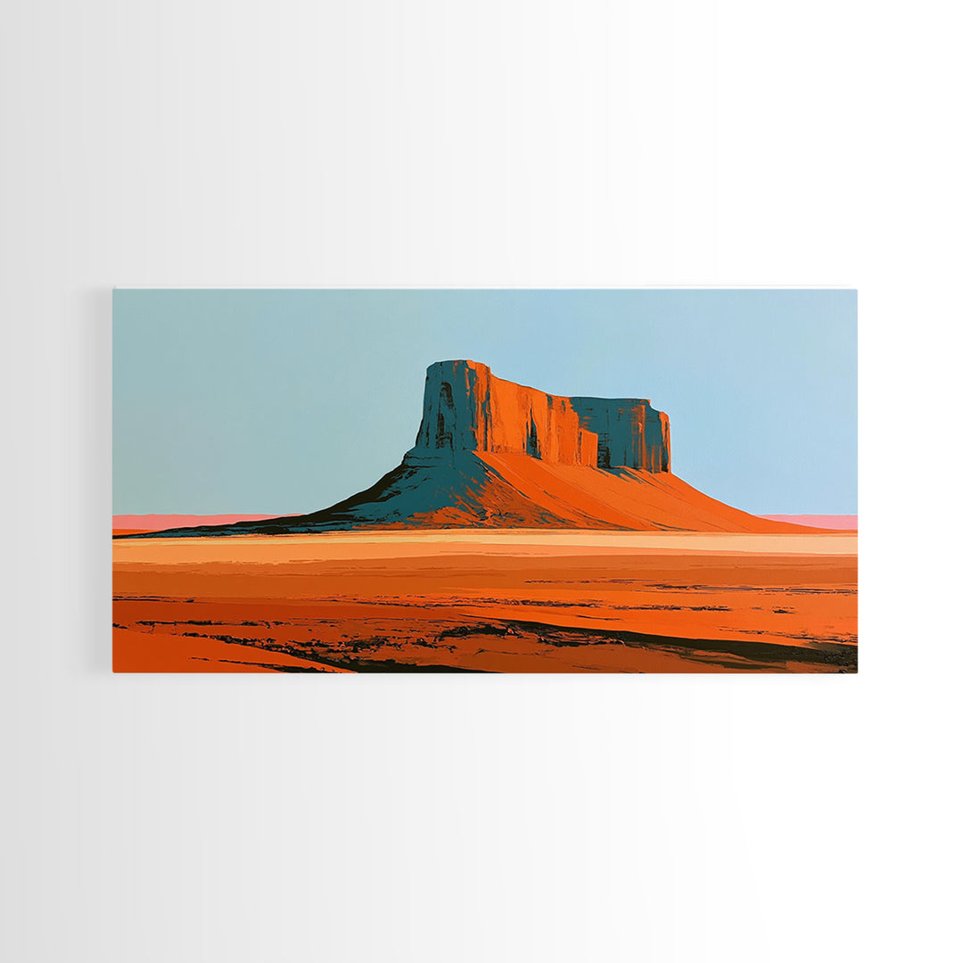 Abstract Mesa Landscape Canvas Print, Desert Art, Watercolor Painting, Southwestern Decor, Fine Art, Desert, Nature Wall Art, DES-2x1-47