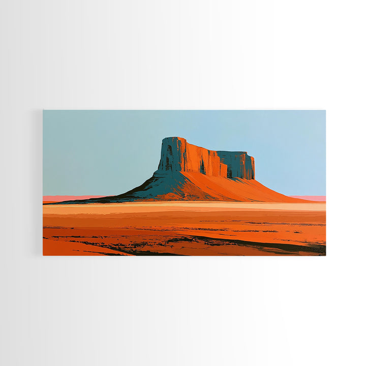 Abstract Mesa Landscape Canvas Print, Desert Art, Watercolor Painting, Southwestern Decor, Fine Art, Desert, Nature Wall Art, DES-2x1-47