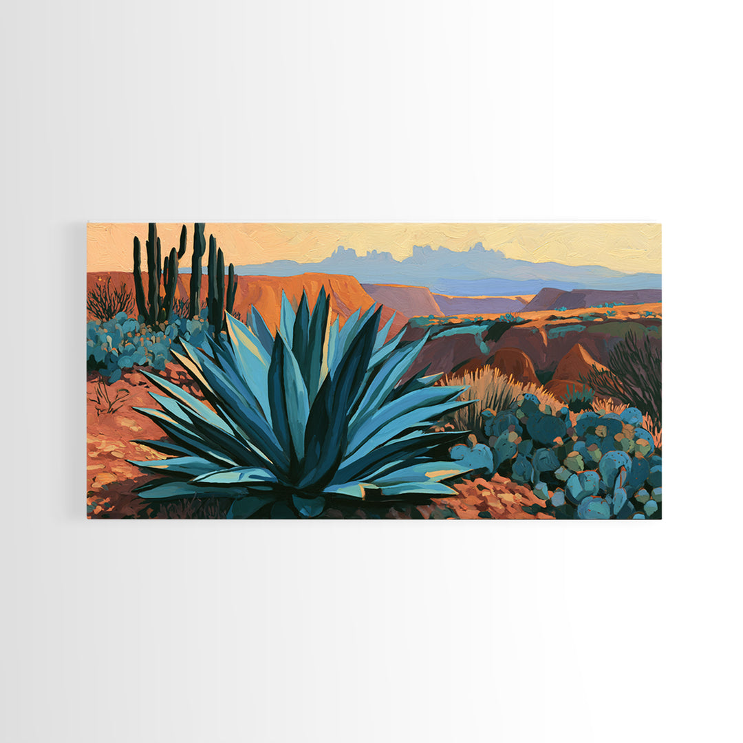 Agave Plant Closeup Canvas Print, Desert Art, Large Wall Art, Southwestern Decor, Fine Art, Desert, Western Wall Art, DES-2x1-68
