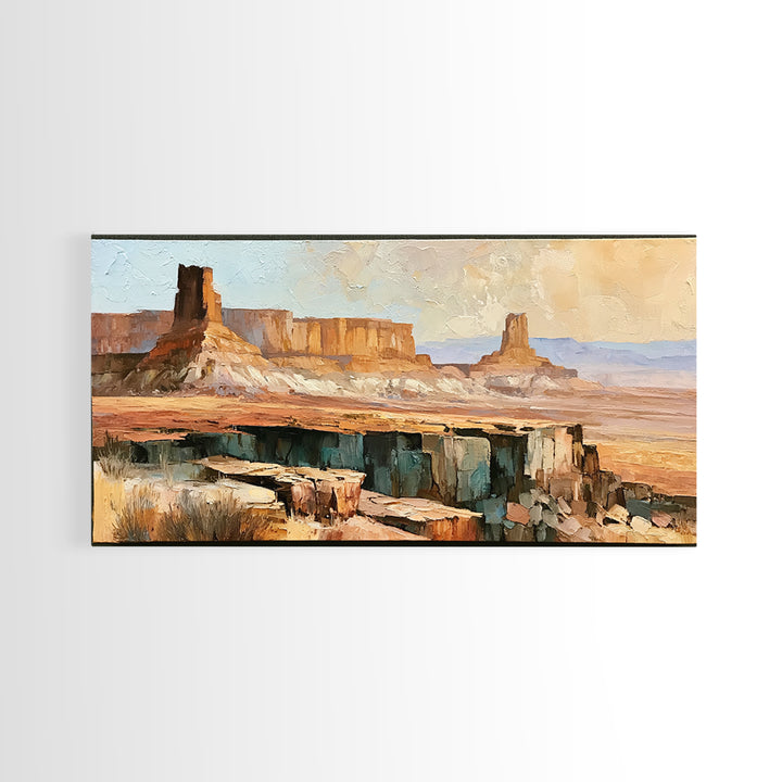 Abstract Mesa Landscape Canvas Print, Desert Art, Living Room Art, Southwestern Decor, Fine Art, Desert, Contemporary Art, DES-2x1-71