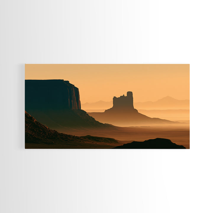Monument Valley Silhouette Canvas Print, Desert Art, Bedroom Wall Art, Southwestern Decor, Fine Art, Desert, Fine Art Print, DES-2x1-77