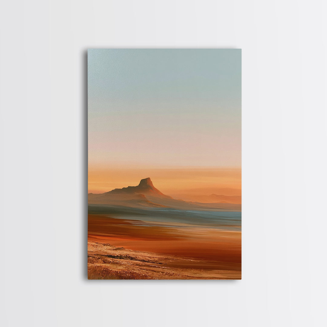 Abstract Heatwave Horizon Framed Canvas Print, Desert Art, Living Room Decor, Southwestern Decor, Desert, Botanical Art, DES-2x3-21