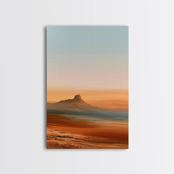 Abstract Heatwave Horizon Framed Canvas Print, Desert Art, Living Room Decor, Southwestern Decor, Desert, Botanical Art, DES-2x3-21