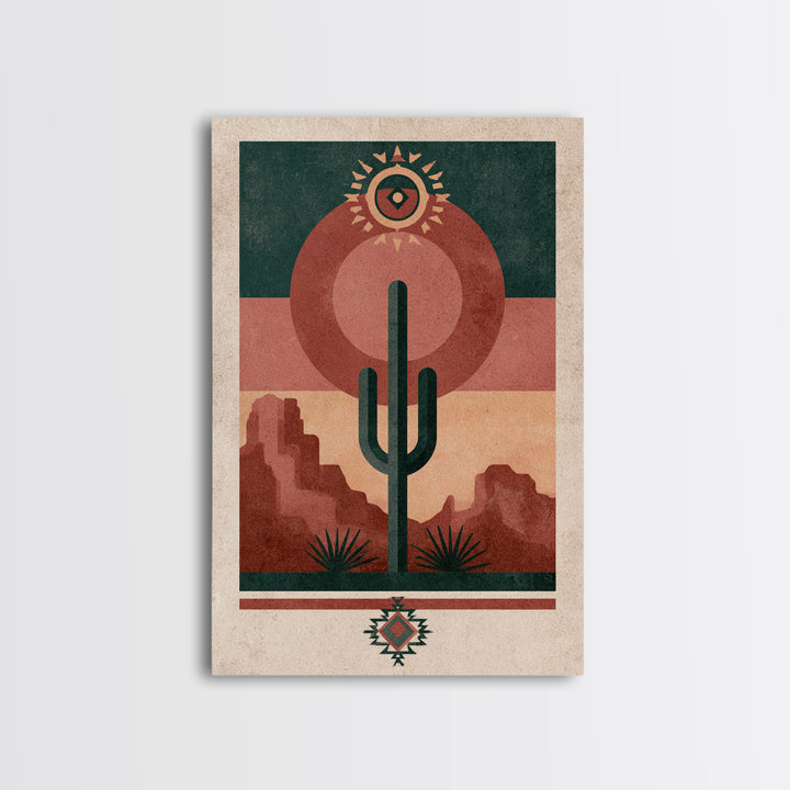 Ancient Desert Petroglyph Design Canvas Print, Desert Art, Boho Wall Art, Southwestern Decor, Fine Art, Desert, Living Room Art, DES-2x3-29