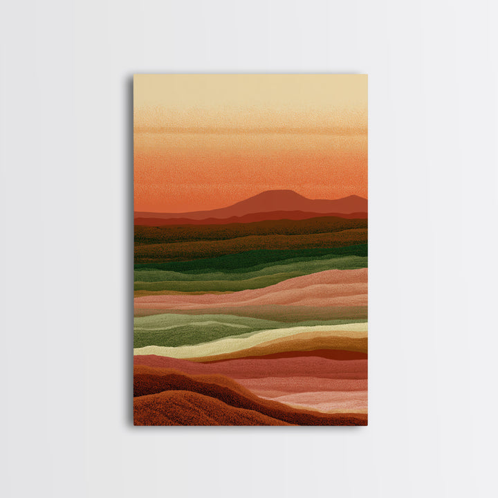 Abstract Heatwave Horizon Canvas Print, Desert Art, Western Decor, Southwestern Decor, Oil Painting, Desert, Modern Decor, DES-2x3-45