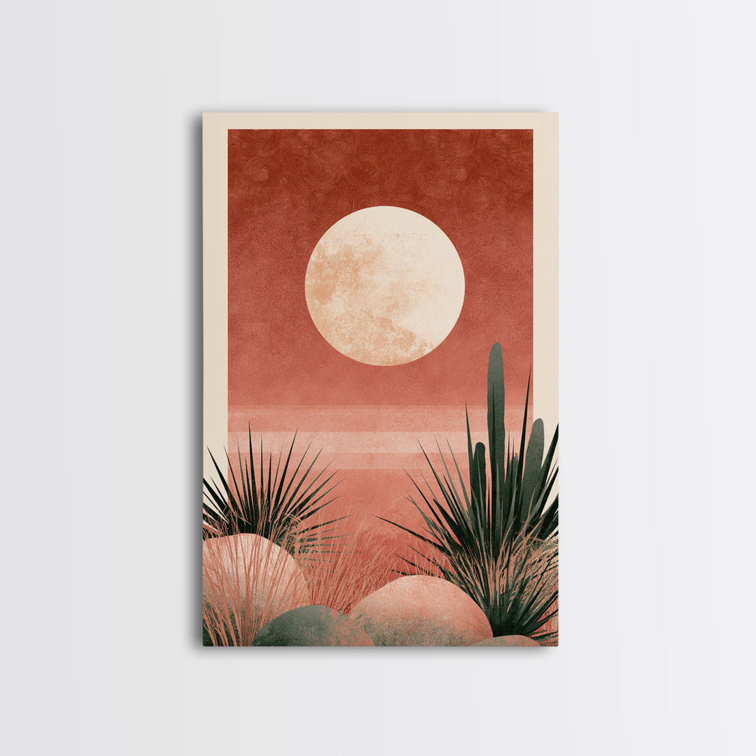 Minimal Beige Sun Canvas Print, Desert Art, Large Wall Art, Southwestern Decor, Desert, Western Wall Art, Mountain Wall Art, DES-2x3-54