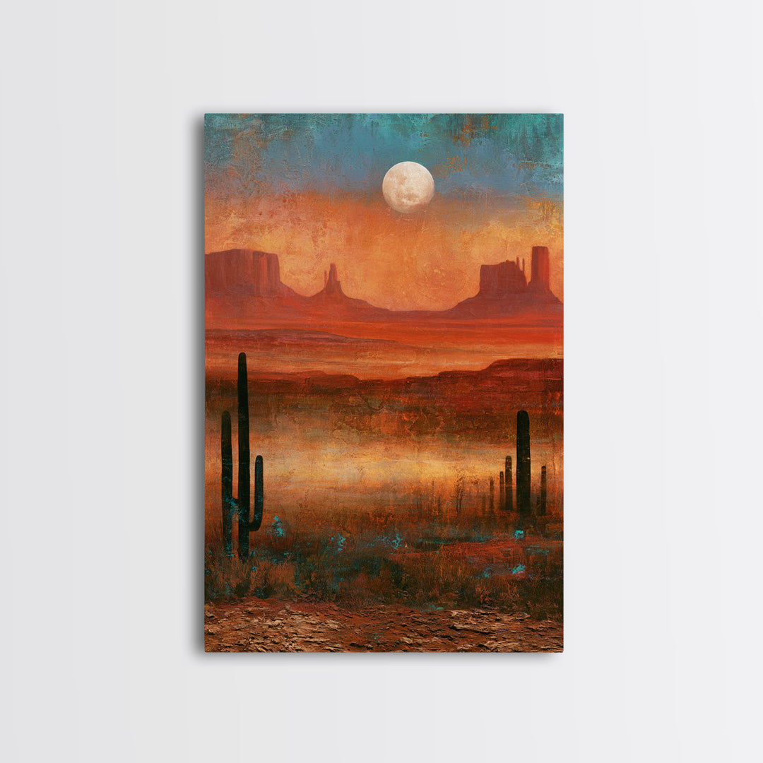 Desert Moon over Rolling Sand Canvas Print, Desert Art, Apartment Decor, Southwestern Decor, Fine Art, Desert, Landscape Art, DES-2x3-66