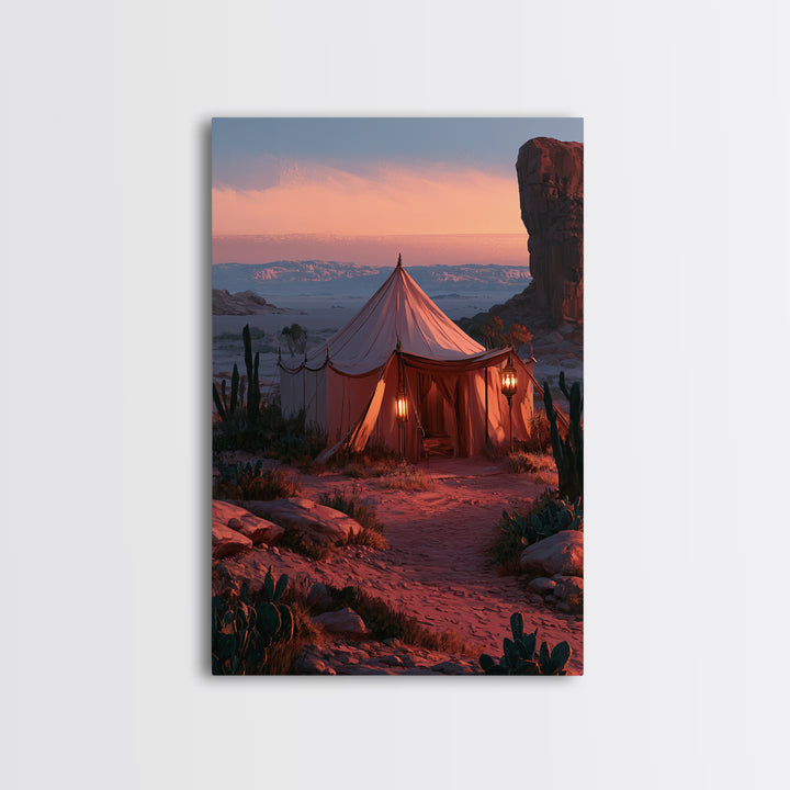 Moroccan Desert Tent Canvas Print, Desert Art, Digital Download Art, Southwestern Decor, Fine Art, Desert, Minimalist Decor, DES-2x3-67