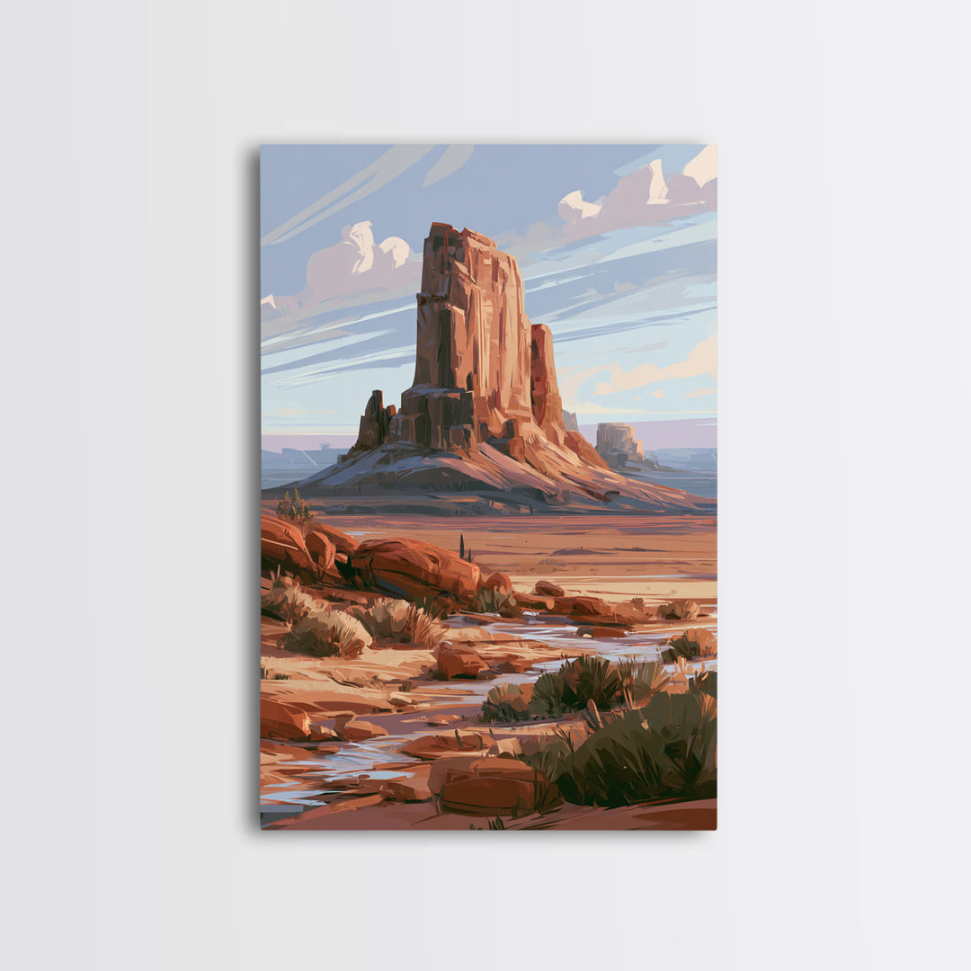Abstract Mesa Landscape Framed Canvas Print, Desert Art, Art Print, Southwestern Decor, Fine Art, Desert, Original Painting, DES-2x3-83