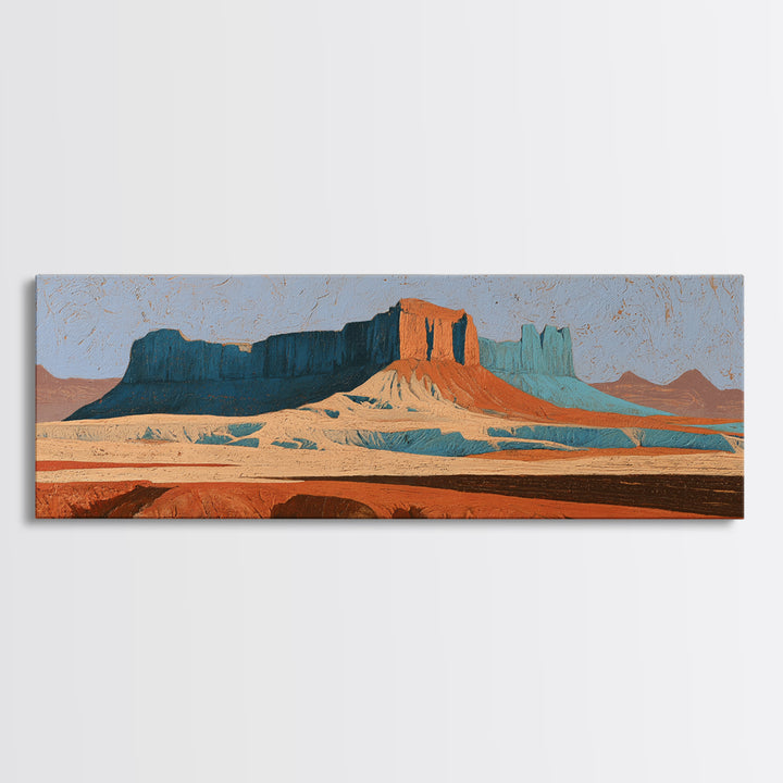 Abstract Mesa Landscape Canvas Print, Desert Art, Minimalist Decor, Southwestern Decor, Fine Art, Desert, Boho, Original Art, DES-3x1-19