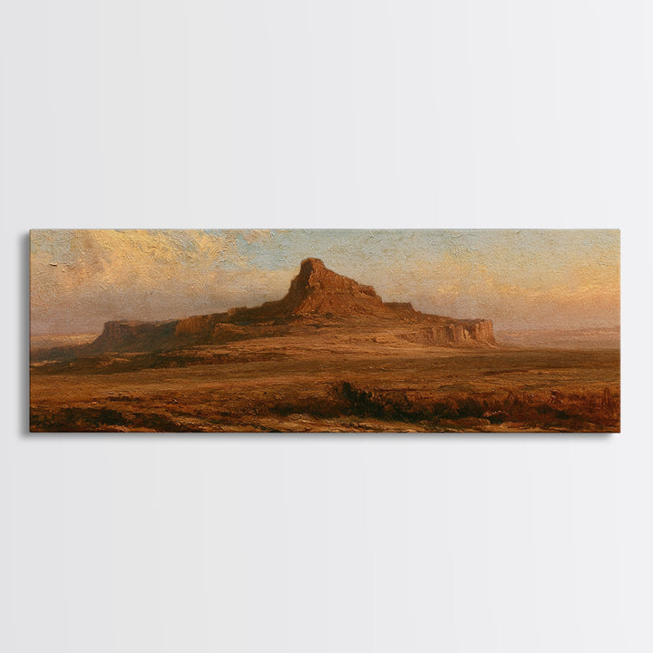 Abstract Mesa Landscape Canvas Print, Desert Art, Large Wall Art, Southwestern Decor, Watercolor Art, Desert, Western Wall Art, DES-3x1-43
