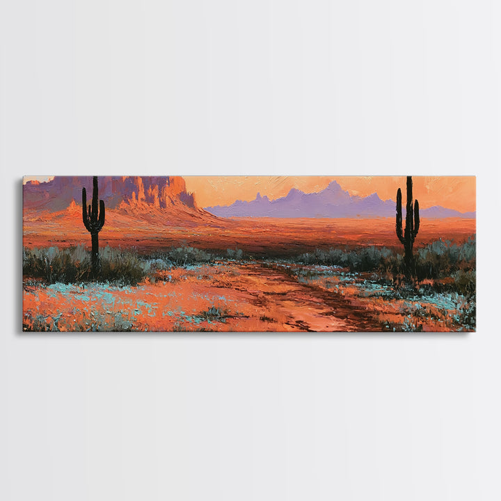 Desert Wildflowers After Spring Rain Framed Canvas Print, Desert Art, Fine Art Print, Southwestern Decor, Watercolor Art, DES-3x1-44