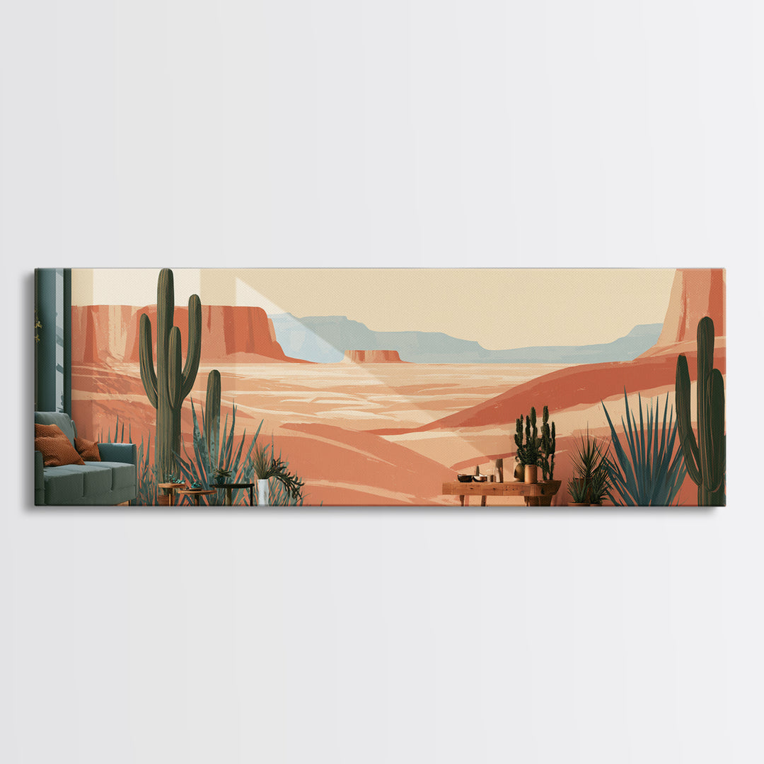 Wind Carved Dune Patterns from Above Framed Canvas Print, Desert Art, Art Print, Southwestern Decor, Oil Painting, Desert, DES-3x1-60