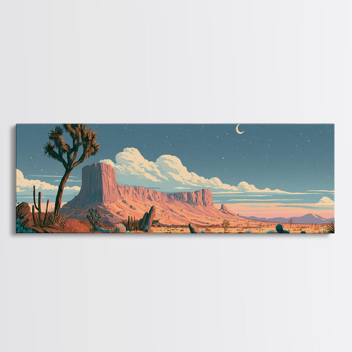 Joshua Tree under Star Filled Night Canvas Print, Desert Art, Printable Wall Art, Southwestern Decor, Fine Art, Desert, DES-3x1-70