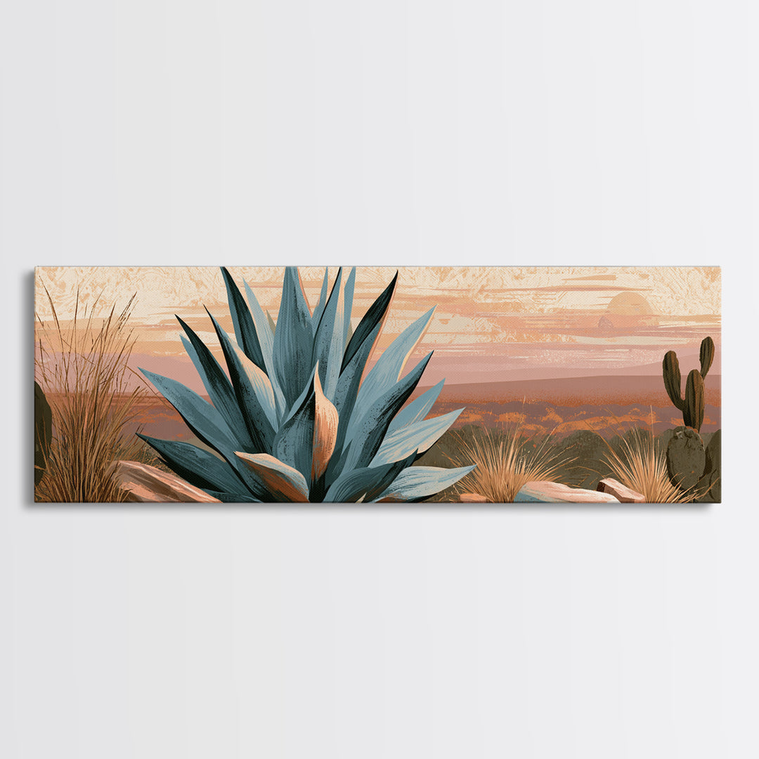 Agave Plant Closeup Canvas Print, Desert Art, Wall Decor, Southwestern Decor, Desert, Living Room Decor, Abstract Wall Art, DES-3x1-88