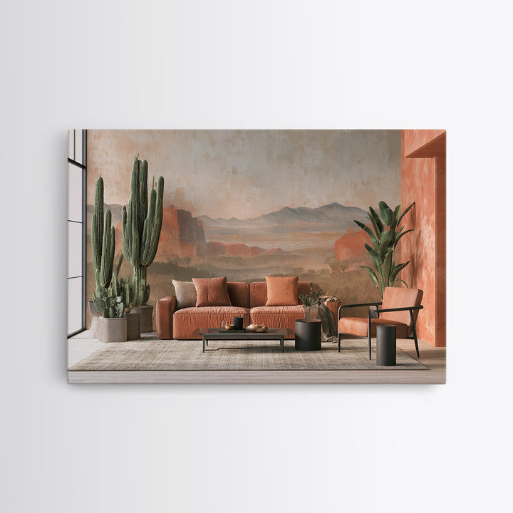Ancient Desert Petroglyph Design Canvas Print, Desert Art, Digital Download Art, Southwestern Decor, Watercolor Art, Desert, DES-3x2-1