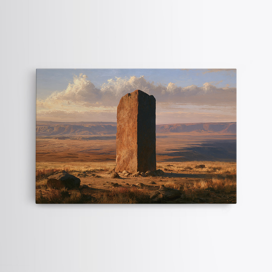Ancient Desert Petroglyph Design Framed Canvas Print, Desert Art, Fine Art Print, Southwestern Decor, Fine Art, Desert, DES-3x2-25