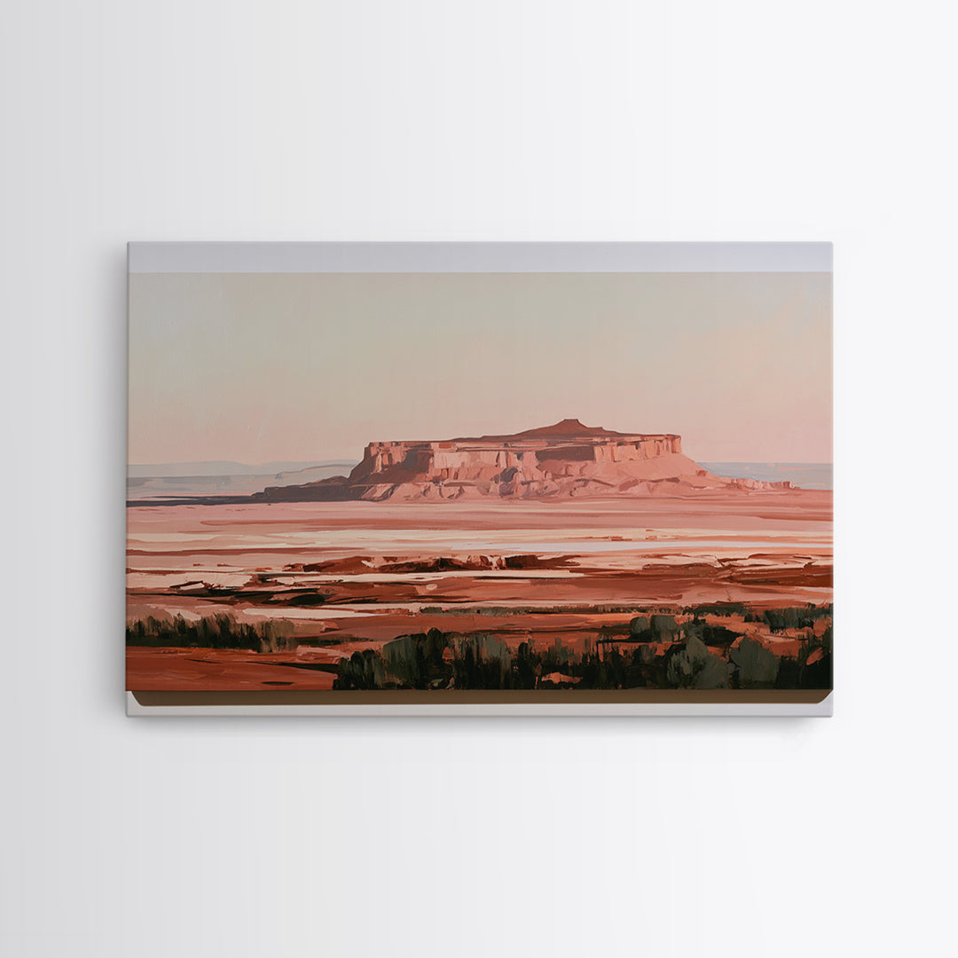 Abstract Mesa Landscape Framed Canvas Print, Desert Art, Colorful Wall Art, Southwestern Decor, Fine Art, Desert, DES-3x2-55