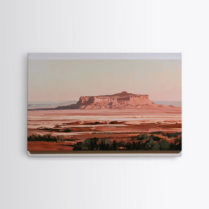 Abstract Mesa Landscape Framed Canvas Print, Desert Art, Colorful Wall Art, Southwestern Decor, Fine Art, Desert, DES-3x2-55